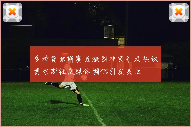 多特费尔斯赛后激烈冲突引发热议费尔斯社交媒体调侃引发关注